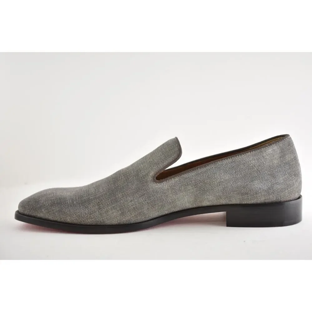 Christian Louboutin Mens Danny Flex Flat Crosta Silex Grey Dress Loafer 43 10